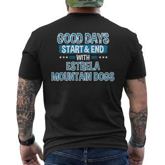 Estrela Mountain Dogs Lover Clothes Estrela Mountain Dog Men's T-shirt Back Print | Mazezy