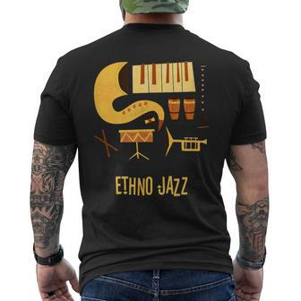 Ethno Jazz Vintage Jazz Music Men's T-shirt Back Print | Mazezy