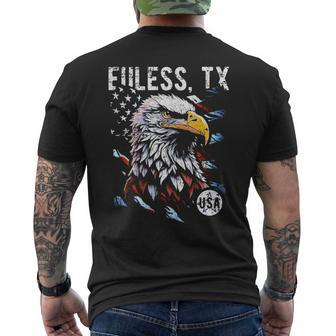 Euless Tx Patriotic Eagle Usa Flag Vintage Style Men's T-shirt Back Print | Mazezy
