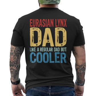 Eurasian Lynx Dad Like A Regular Dad But Cooler Men's T-shirt Back Print | Mazezy