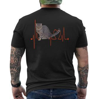 European Shorthair Cat Heartbeat Ekg Cats & Kitten Lovers Men's T-shirt Back Print | Mazezy