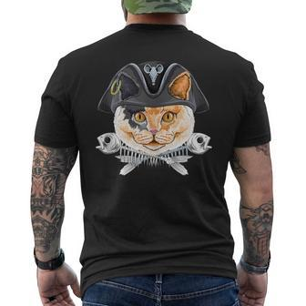 European Shorthair Pirate Costume Cat Lover Men's T-shirt Back Print | Mazezy