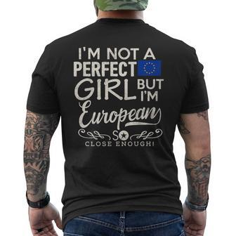 European Union Flag Girl European Pride Souvenir Funny Mens Back Print T-shirt | Mazezy