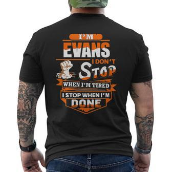 Evans Name Gift Im Evans Mens Back Print T-shirt - Seseable