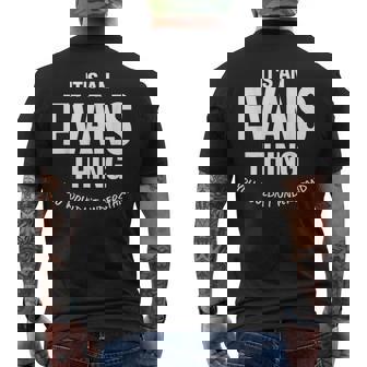 Evans Thing Name Family Reunion Funny Family Reunion Funny Designs Funny Gifts Mens Back Print T-shirt | Mazezy