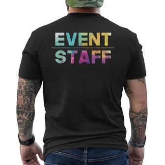 Event Staff - Festival Party Crew Events Organizer Planning Mens Back Print T-shirt - Seseable