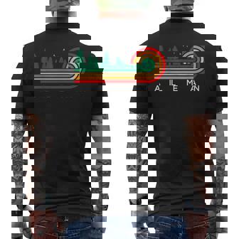 Evergreen Vintage Stripes Alleman Iowa Men's T-shirt Back Print | Mazezy