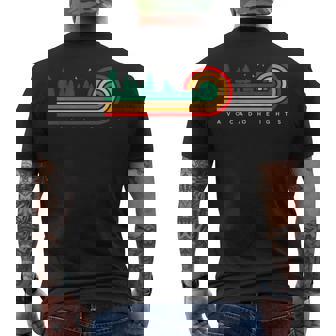 Evergreen Vintage Stripes Avocado Heights California Men's T-shirt Back Print | Mazezy