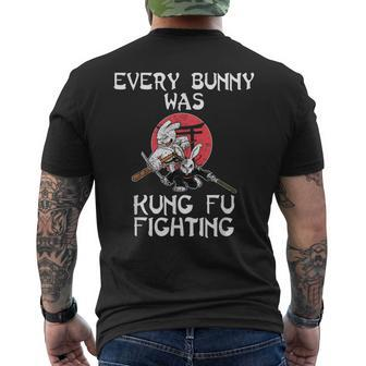 Every Bunny Was Kung Fu Fighting Easter Sunday Rabbit Men's T-shirt Back Print | Mazezy
