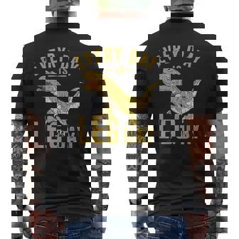 Every Day Is Leg Day Trex Tyrannosaurus Rex Gym Workout Mens Back Print T-shirt - Monsterry
