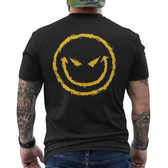 Evil Smiley Face Custom Funny Design 100 Cotton Mens Back Print T-shirt | Mazezy