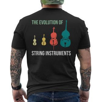 Evolution Of String Instruments Violin Cello Double Bass Men's T-shirt Back Print | Mazezy
