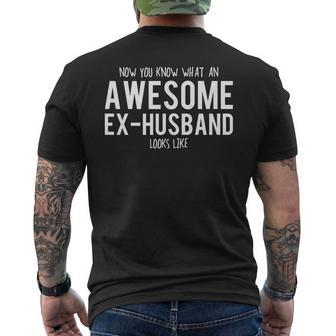 Ex-Husband Gift - Awesome Ex-Husband Mens Back Print T-shirt | Mazezy