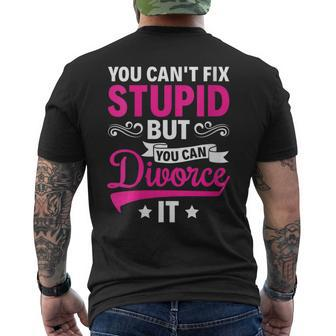 Ex Wife You Cant Fix Stupid But You Can Divorce It Funny Gifts For Wife Mens Back Print T-shirt | Mazezy