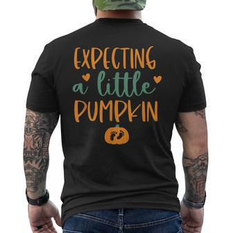 Expecting A Little Pumpkin Pregnant Thanksgiving Pregnancy Mens Back Print T-shirt | Mazezy