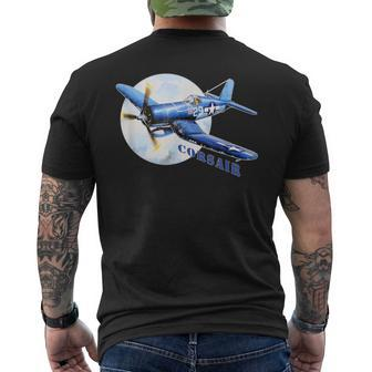 F4u Corsair Ww2 Fighter Plane Warbird Vintage Men's T-shirt Back Print | Mazezy