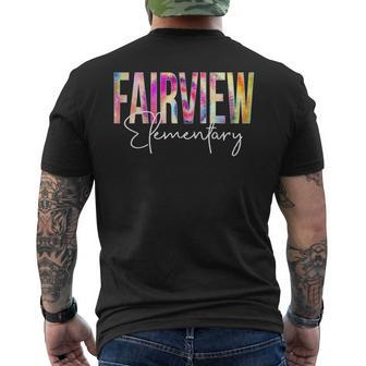 Fairview Elementary Tie Dye Back To School Appreciation Men's T-shirt Back Print | Mazezy
