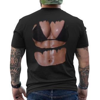 Fake Abs T Bikini Body Muscle Six Pack 3D Men's T-shirt Back Print - Seseable
