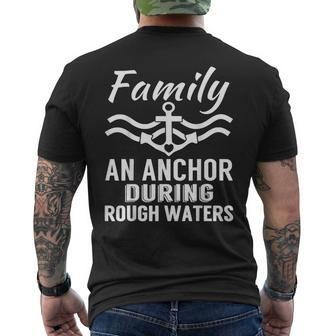 Family Anchor Rough Waters Novelty Sailing Nautical Mens Back Print T-shirt | Mazezy