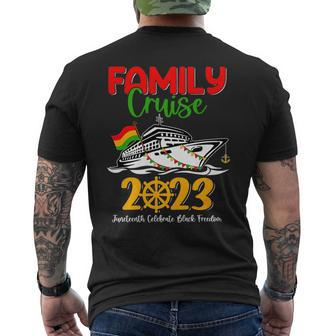Family Cruise 2023 Junenth Celebrate Black Freedom 1865 Mens Back Print T-shirt | Mazezy