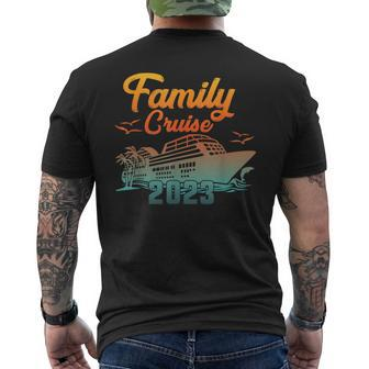 Family Cruise 2023 Travel Holiday Family Matching Squad Mens Back Print T-shirt | Mazezy