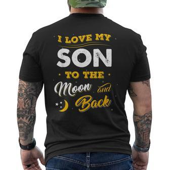 Family I Love My Son To The Moon And Back Men's T-shirt Back Print | Mazezy