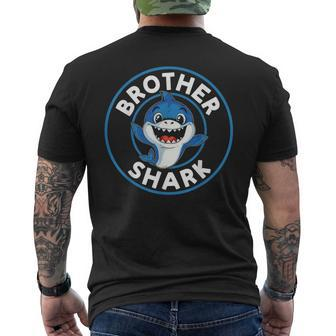 Family Shark Lover Funny Cute Brother Shark Funny Gifts For Brothers Mens Back Print T-shirt | Mazezy