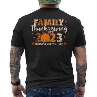 Family Thanksgiving 2023 Thankful For My Tribe Group Autumn Men's T-shirt Back Print | Mazezy