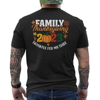 Family Thanksgiving 2023 Thankful For My Tribe Men's T-shirt Back Print - Monsterry DE