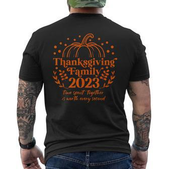 Family Thanksgiving 2023 Time Spent Together Matching Family Men's T-shirt Back Print | Mazezy