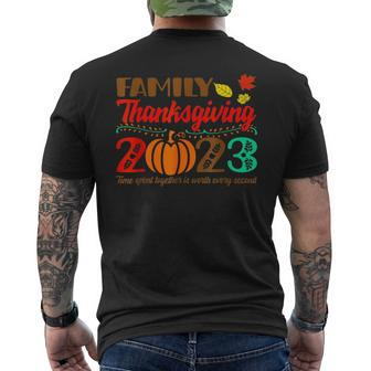 Family Thanksgiving 2023 Time Spent Together Is Worth Men's T-shirt Back Print | Mazezy