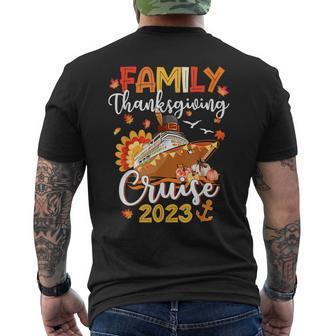 Family Thanksgiving Cruise 2023 Autumn Cruise Squad Matching Men's T-shirt Back Print - Thegiftio UK