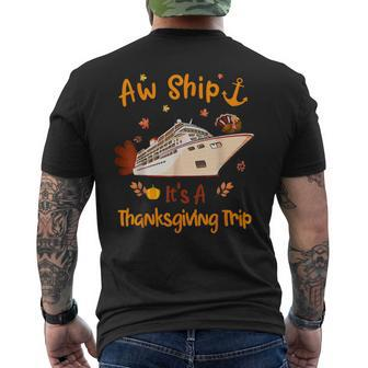 Family Thanksgiving Cruise 2023 Happy Autumn Cruise Trip Men's T-shirt Back Print - Seseable