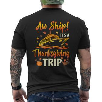 Family Thanksgiving Cruise 2023 Pumpkin Turkey Trip Matching Men's T-shirt Back Print - Thegiftio UK