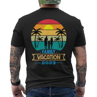 Family Vacation 2023 Beach Party Summer Vacation 2023 Family Vacation Funny Designs Funny Gifts Mens Back Print T-shirt | Mazezy