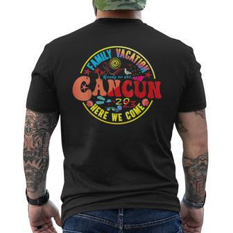 Family Vacation 2023 Cancun Mexico Trip Here We Come Mens Back Print T-shirt | Mazezy