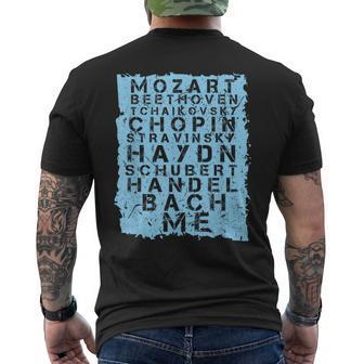 Famous Classical Music Composer Musician Mozart Men's T-shirt Back Print | Mazezy