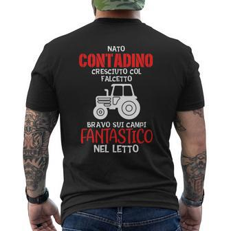 Farmer Grew Up On Fields Fantastic In The Bed Italian Words Mens Back Print T-shirt | Mazezy