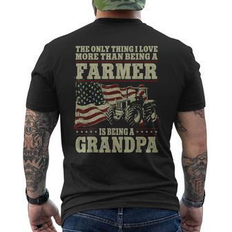 Farming Farmer Grandpa Vintage Tractor American Flag The Mens Back Print T-shirt | Mazezy AU