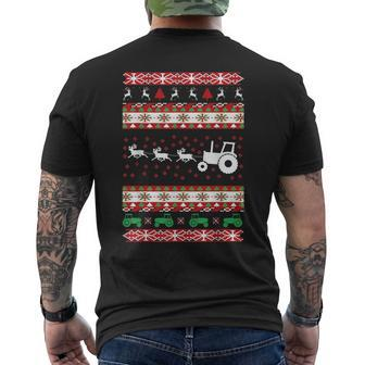 Farming Farmer Tractor Ugly Christmas Men's T-shirt Back Print | Mazezy UK