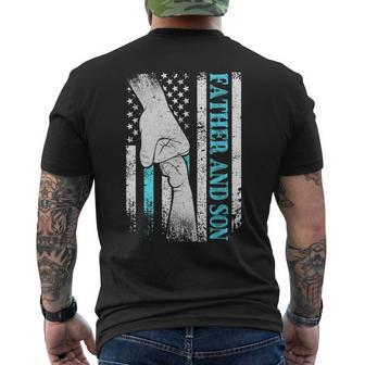 Father And Son American Flag Matching Fathers Day Father Son Mens Back Print T-shirt | Mazezy