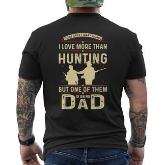 Father Hunting Lover Dad Fathers Day Men's Back Print T-shirt | Mazezy
