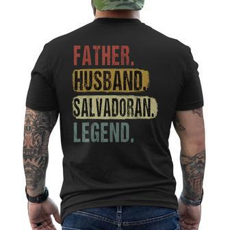 Father Husband Salvadoran Legend El Salvador Dad Fathers Day Mens Back Print T-shirt - Seseable