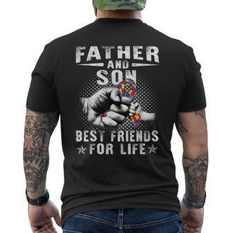 Father And Son Best Friend For Life Autism Awareness Men's Back Print T-shirt | Mazezy