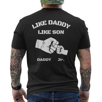 Father Son Fist Bump Matching Fathers Day Daddy Dad & Son  Mens Back Print T-shirt