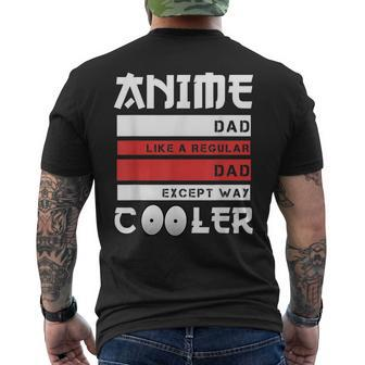 Fathers Day Anime Dad Cute Japanese Anime Dad Men's Back Print T-shirt | Mazezy