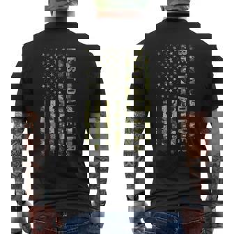 Fathers Day Best Dad Ever With Us American Flag Gifts Dad Mens Back Print T-shirt | Mazezy