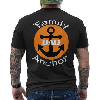Fathers Day Dad Family Anchor Fun Novelty Boating Mens Back Print T-shirt | Mazezy