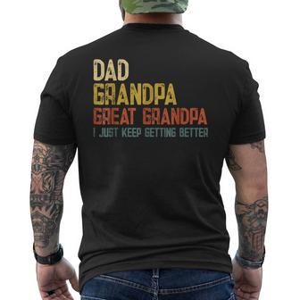 Fathers Day Dad Grandpa Great Grandpa Mens Back Print T-shirt - Seseable