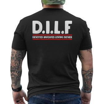 Fathers Day Dilf Devoted Involved Loving Father Men's Back Print T-shirt | Mazezy